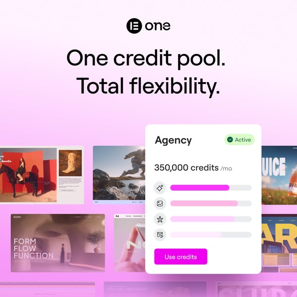 This ad promotes One, a platform that offers a credit pool with total flexibility for agencies.