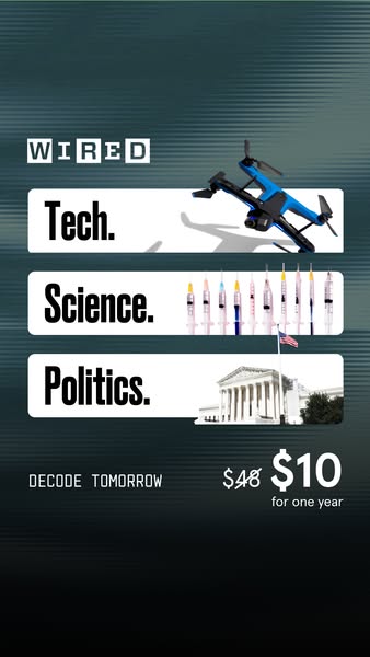 This image ad for Wired promotes a discounted one-year subscription, highlighting the magazine's coverage of tech, s