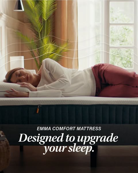 This ad showcases the Emma Comfort Mattress and its ability to upgrade your sleep.