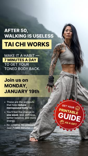 This ad promotes a Tai Chi program for women over 50, addressing the belief that walking alone is insufficient for fitne