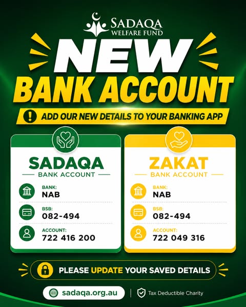 Sadaqa Welfare Fund ad
