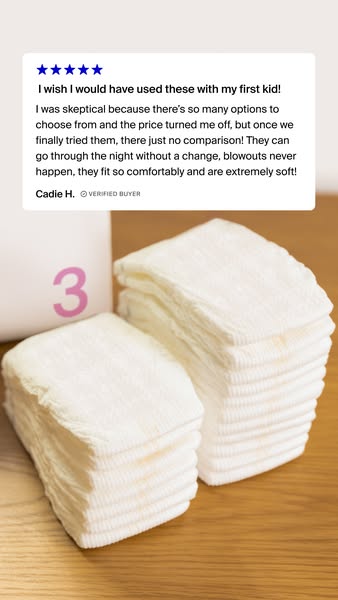 This ad uses a customer testimonial to highlight the comfort and effectiveness of baby washcloths, emphasizing their sof