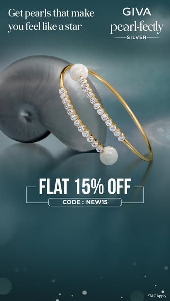 This ad for GIVA promotes its pearl jewelry, suggesting the wearer will 'feel like a star'. It features a pearl 