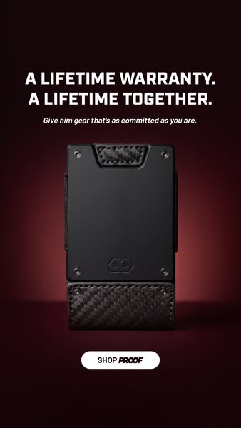 This ad features a Ridge Wallet, emphasizing its durability and commitment to quality with the tagline "A Lifetime 