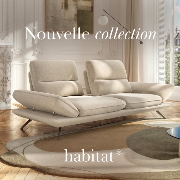 This image ad showcases Habitat's new collection with a focus on a stylish sofa. The ad aims to capture attention wi