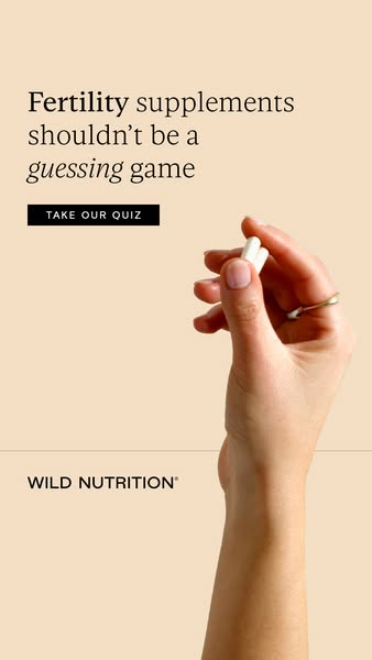 This ad for Wild Nutrition uses a quiz as a call to action to help customers find the right fertility supplements.