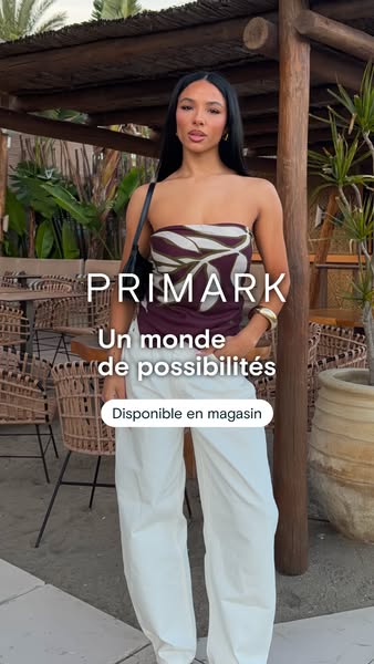 An ad for Primark features a woman wearing a top and pants from the brand. The ad emphasizes the wide range of fashion o