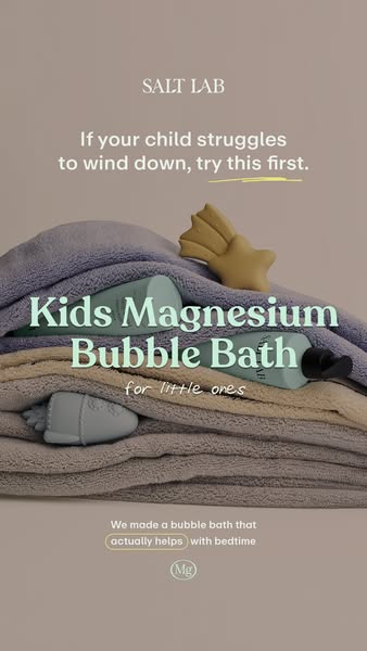 This ad aims to help parents seeking natural sleep aids for their children. The ad presents Salt Lab's magnesium bub