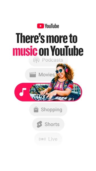 The ad promotes music on YouTube, suggesting that there's more beyond music to YouTube. The image resembles an inter