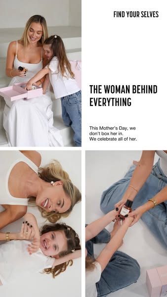 This grid collage ad promotes the brand's Mother's Day message to celebrate all women and not box them in. The b