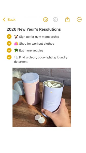 The ad presents a screenshot of a checklist on a phone, under the title "2026 New Year's Resolutions." Fou