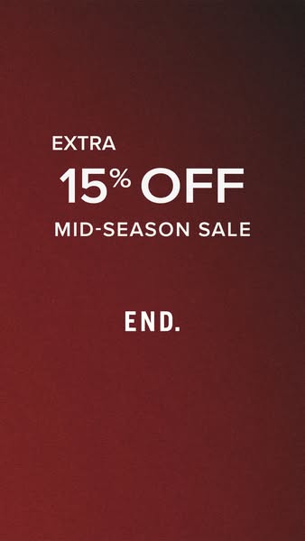 This image ad is for a mid-season sale, offering an extra 15% off. The ad emphasizes the limited-time nature of the sale