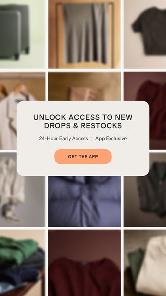 The ad promotes downloading the brand's app to gain 24-hour early access to new drops and restocks. The visual featu