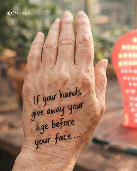 This ad brings attention to the aging appearance of hands by utilizing an image of an older hand with a message asking i