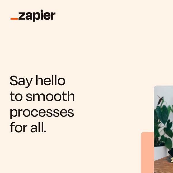 This ad for Zapier uses a simple image with text to promote smooth processes for all.