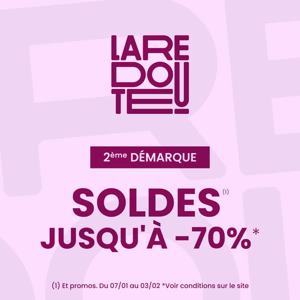 This ad promotes a sale from La Redoute, advertising discounts of up to 70% off.