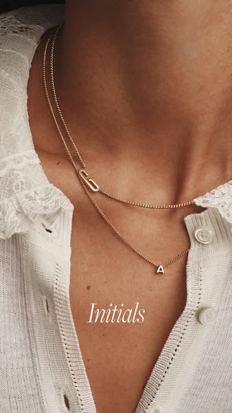 This ad showcases the brand's initial necklace, which is available in either a paperclip or a chain style.