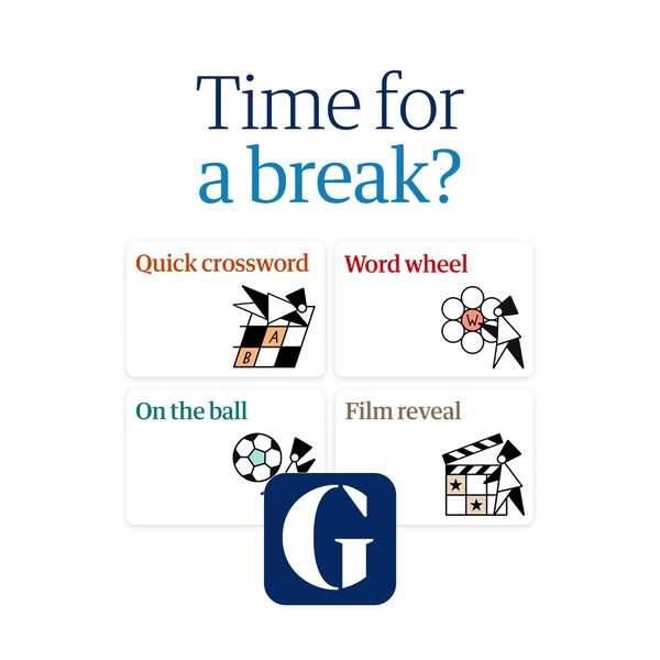 This ad is for The Guardian puzzles and games, which include crosswords, word wheels, 'on the ball' and film rev