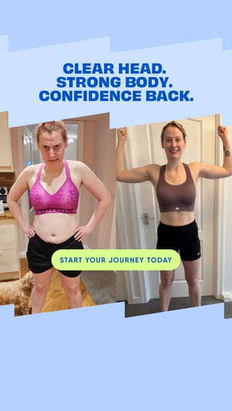 This Meta image ad shows a before and after image of a woman in workout clothes to promote her fitness journey.