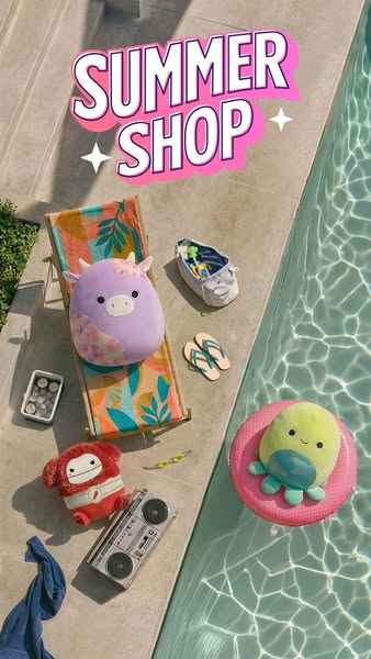 This ad features a curated selection of products for a summer shop.