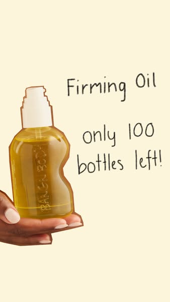 This ad for BANGER.SODA Firming Oil uses a hand-drawn aesthetic to highlight the limited availability of the product.