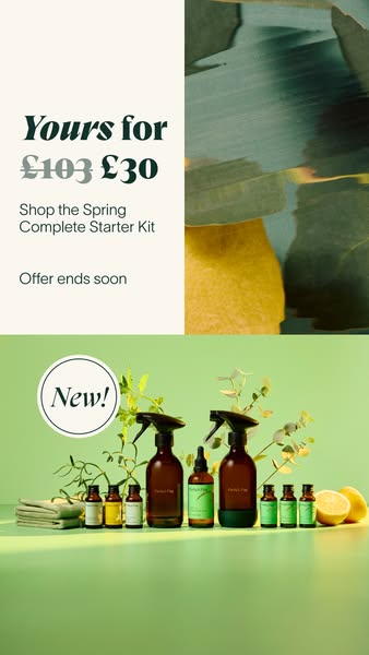 This ad for a spring starter kit promotes a sale by showing a discounted price and a limited time offer.