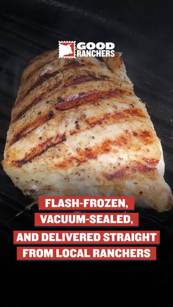 This image ad features a close-up of a grilled piece of meat, highlighting the brand's emphasis on delivering flash-
