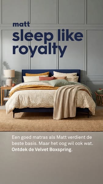 This image ad showcases Matt mattresses and bed frames, focusing on the luxurious experience of sleeping on their produc