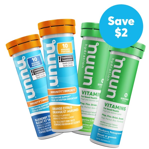 An image ad for Nuun hydration tablets. It showcases multiple product flavors and highlights a limited-time offer.