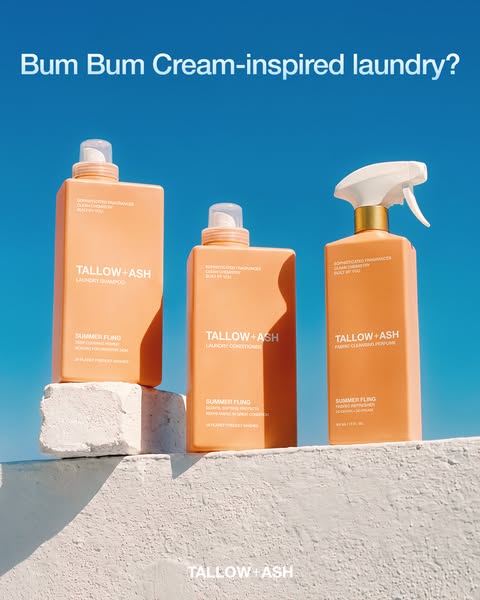 This ad features three Tallow + Ash laundry products, implying they are inspired by the scent profile of Sol de Janeiro&