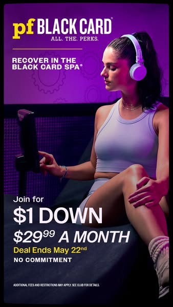 This ad for Planet Fitness promotes the Black Card membership, highlighting the Black Card Spa and a limited-time offer 