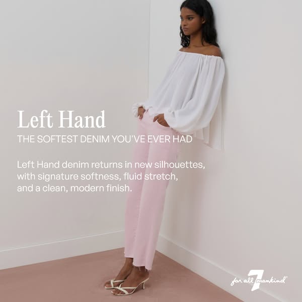 An ad promoting Left Hand denim jeans, focusing on their softness and modern design.