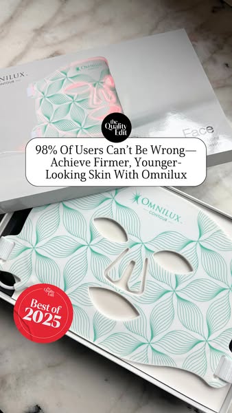 The image ad showcases the Omnilux Contour face mask, emphasizing its effectiveness with a claim of 98% user satisfactio