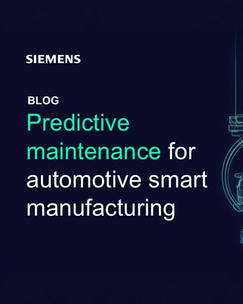This ad promotes a blog about predictive maintenance for automotive smart manufacturing. The ad features the Siemens log