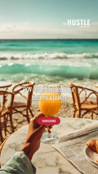 This ad for The Hustle by HubSpot positions their business newsletter as a catalyst for turning business ideas into real