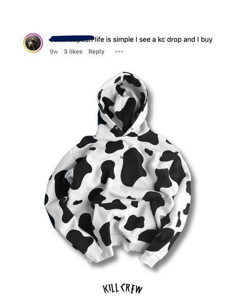 This ad features a social media post of a customer saying that they buy Kill Crew products whenever they drop.