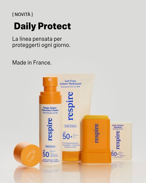 This ad for Respire skincare highlights their Daily Protect line, emphasizing its suitability for everyday use. The ad p