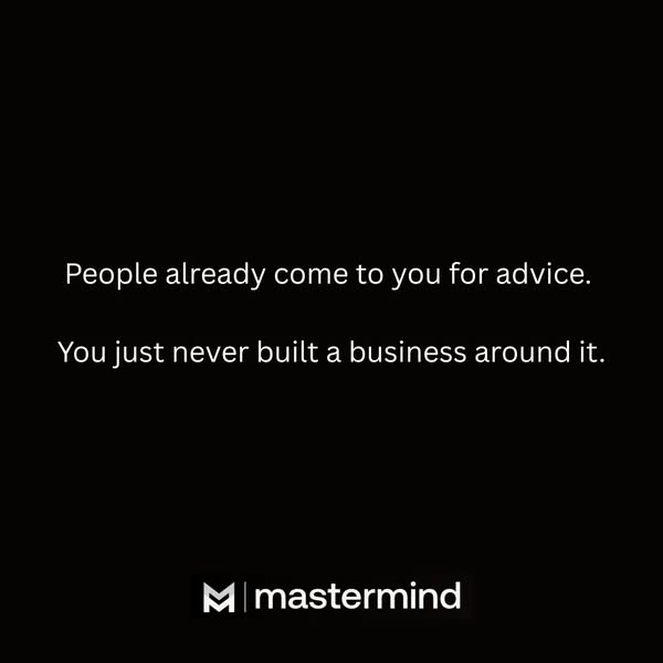 This ad uses a quote to intrigue the viewer. It is intended to address the pain point of not building a business around 