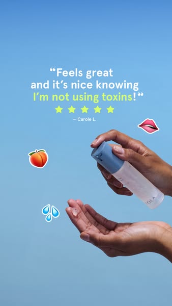 This ad features a customer testimonial for the OLA brand, emphasizing its toxin-free formulation and positive user expe