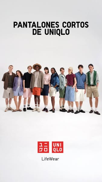 An ad featuring a diverse group of people wearing Uniqlo shorts.