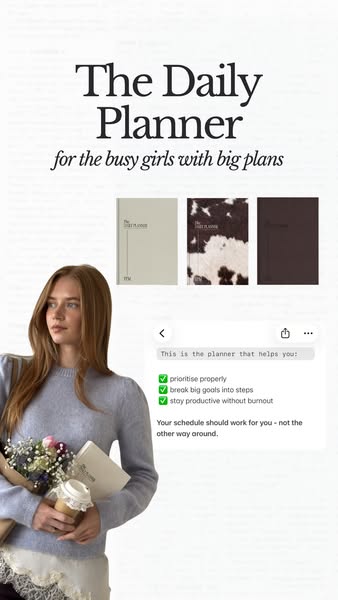 This ad highlights features of The Daily Planner, which are framed as solutions to common productivity problems, present