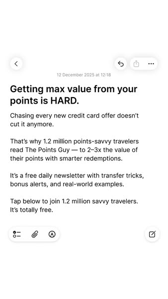 This ad promotes a free daily newsletter with transfer tricks, bonus alerts, and real-world examples for travelers looki