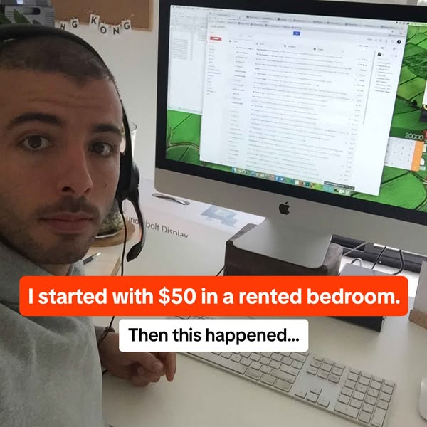 This ad shows the content creator in front of a computer monitor with a backdrop of his home office. The ad starts with 