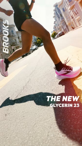 This ad features a person running in the new Glycerin 23 running shoes. The shot emphasizes the shoe and the person runn