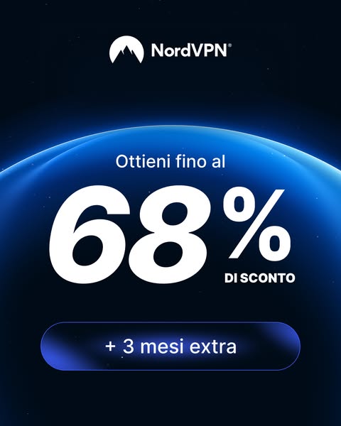 This image ad for NordVPN promotes a limited-time offer of up to 68% off plus 3 extra months.