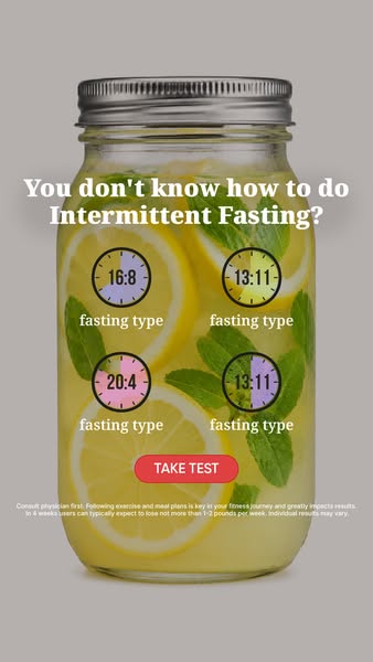 This ad addresses the challenge of understanding intermittent fasting. It uses a visually engaging approach by presentin