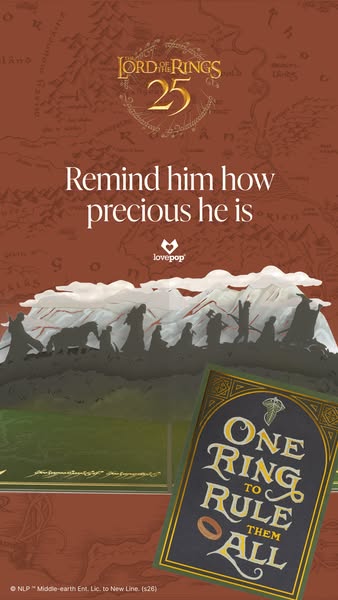 This image ad for Lovepop features a 3D pop-up card designed to look like a book. The book's cover has the words &qu
