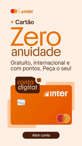 This image ad promotes Inter bank's zero-fee credit card. The ad highlights the card's international usability a