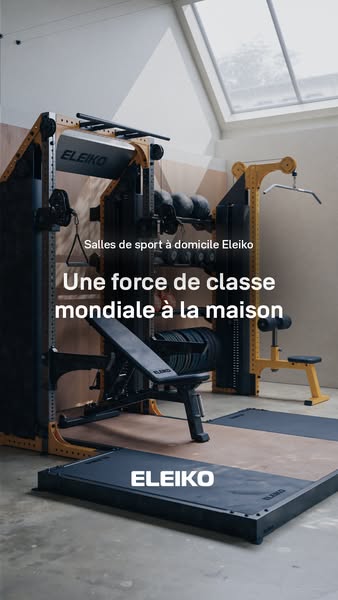 This image ad showcases Eleiko's home gym equipment, emphasizing the brand's world-class quality and the conveni