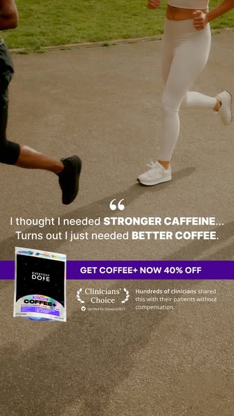 This image ad features a testimonial, a product shot, and a limited-time offer. The ad shows two people running, and a q